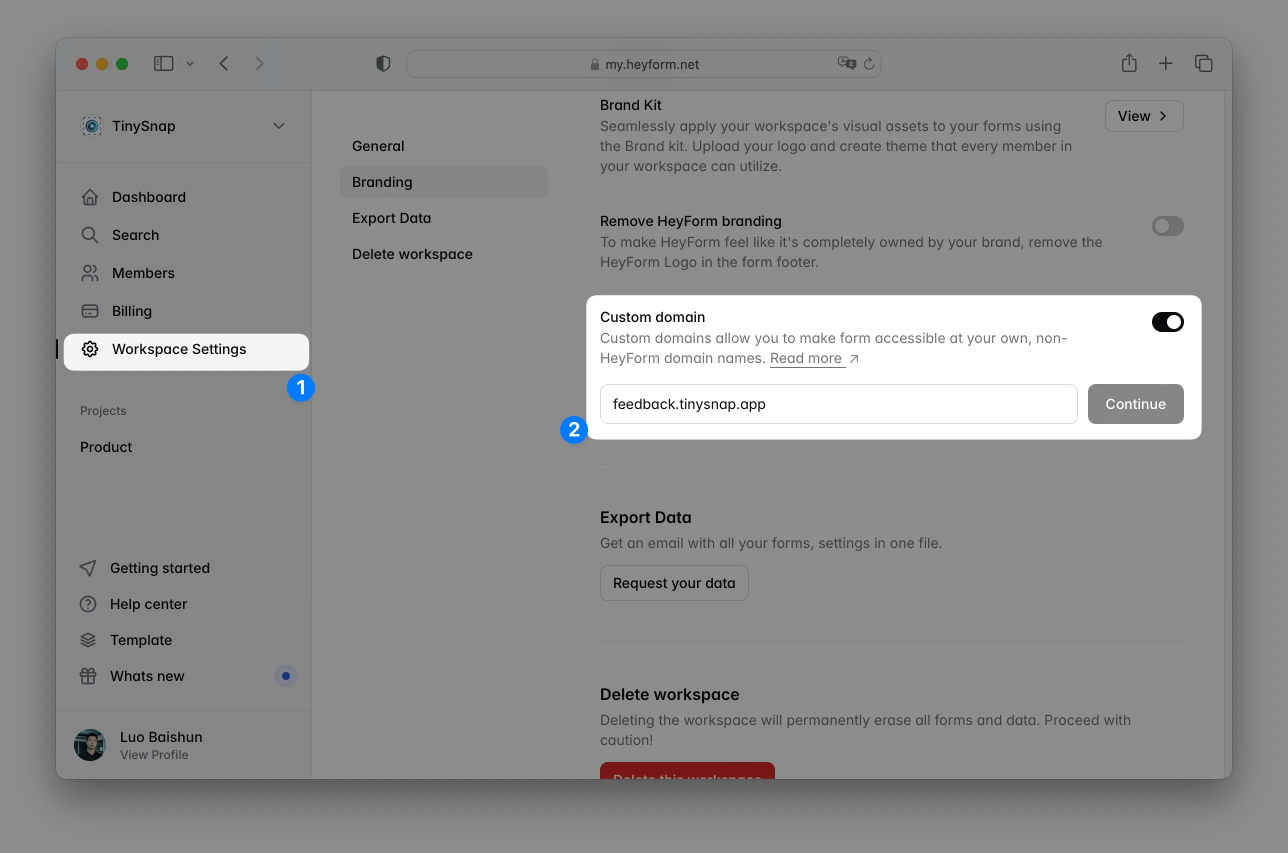Connect a custom domain
