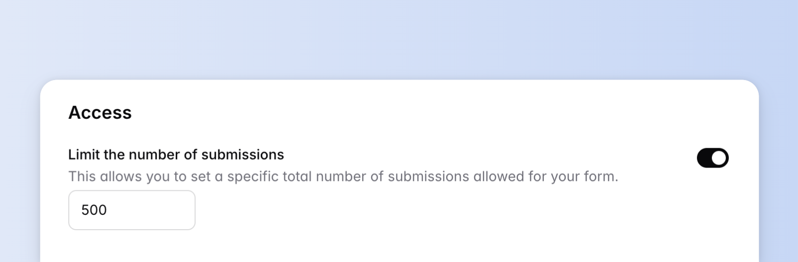 Maximum submission limit